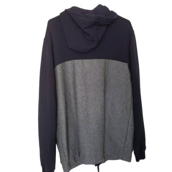 ALL-SON URBAN OUTFITTERS Mens Coat SZ L Wool Gray Navy Color‎ Block Zip Hoodie - Picture 2 of 13